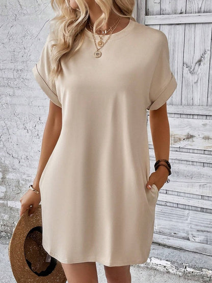 Robe d'été à manches courtes pour femmes avec poches Chic und Stil