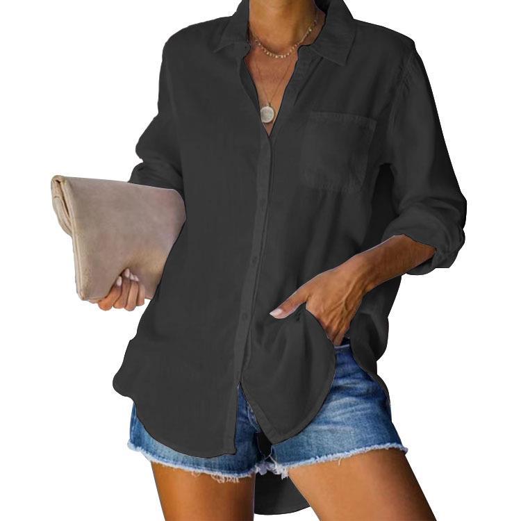 Chemise décontractée pour femmes avec poche poitrine et manches longues Chic und Stil