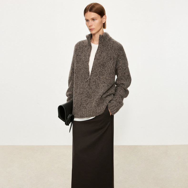 Dames gilet en maille douillette avec décolleté en V et coupe oversize Chic und Stil