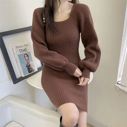 Robe en tricot pour femmes avec motif structuré et manches volumineuses Chic und Stil