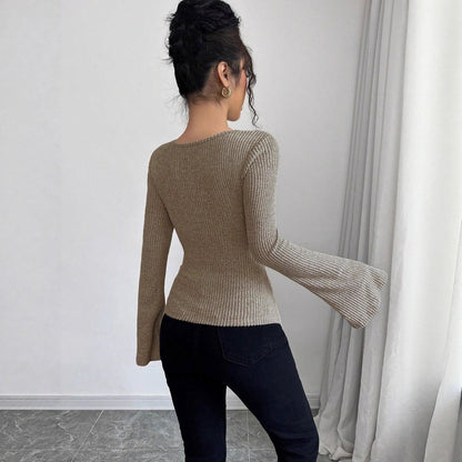 Chemise à manches longues pour femmes avec structure côtelée et manches larges Chic und Stil