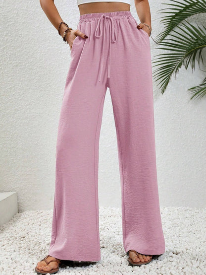 Casual palazzo pants for women with elastic waistband and practical pockets Chic und Stil