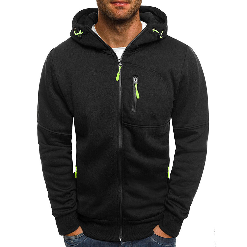 Functional jacket for men with practical zippered pockets and an adjustable hood edge Chic and Style