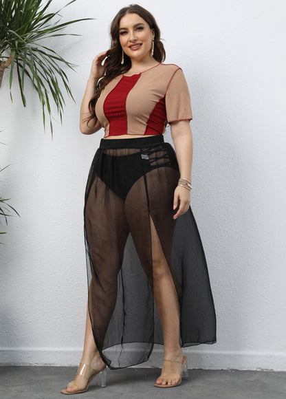 Dames Élégant Transparent Maxi-Jupe Chic und Stil