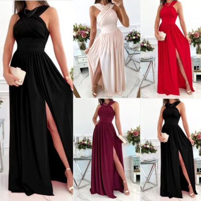 Femmes Robe maxi élégante avec détails drapés Chic und Stil