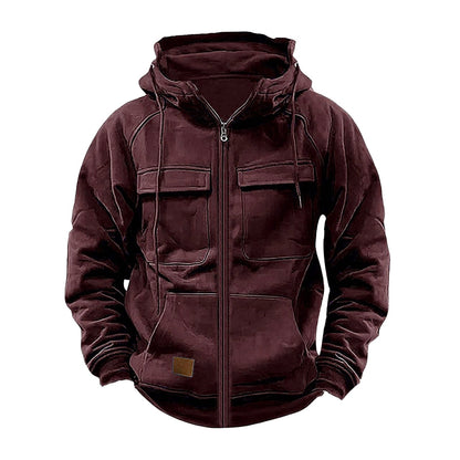 Functional hooded jacket for men with large front pockets Chic and Style