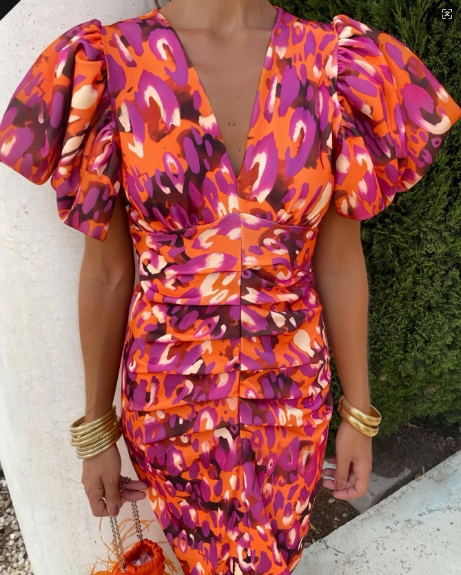 Robe de soirée pour dames avec des manches ballon volumineuses Chic und Stil
