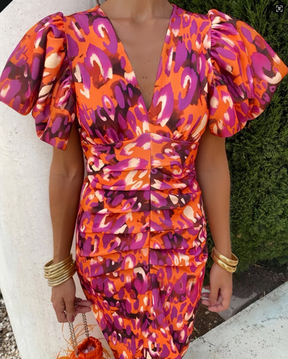 Robe de soirée pour dames avec des manches ballon volumineuses Chic und Stil