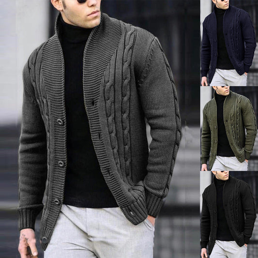 Cardigan pour homme avec motif en cable et col châle Chic und Stil