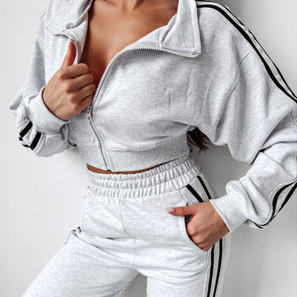 Sport leisure set for women with short jacket and comfortable pants Chic and Style