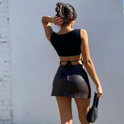 Dames Haut Cropped Tie-Back Chic und Stil