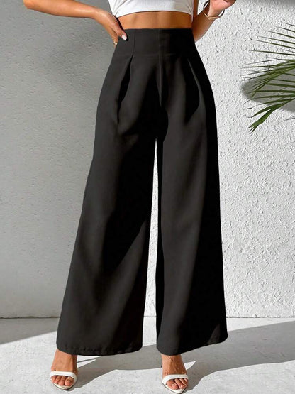 Wide women's palazzo pants with an elegant cut and high waist Chic and Style