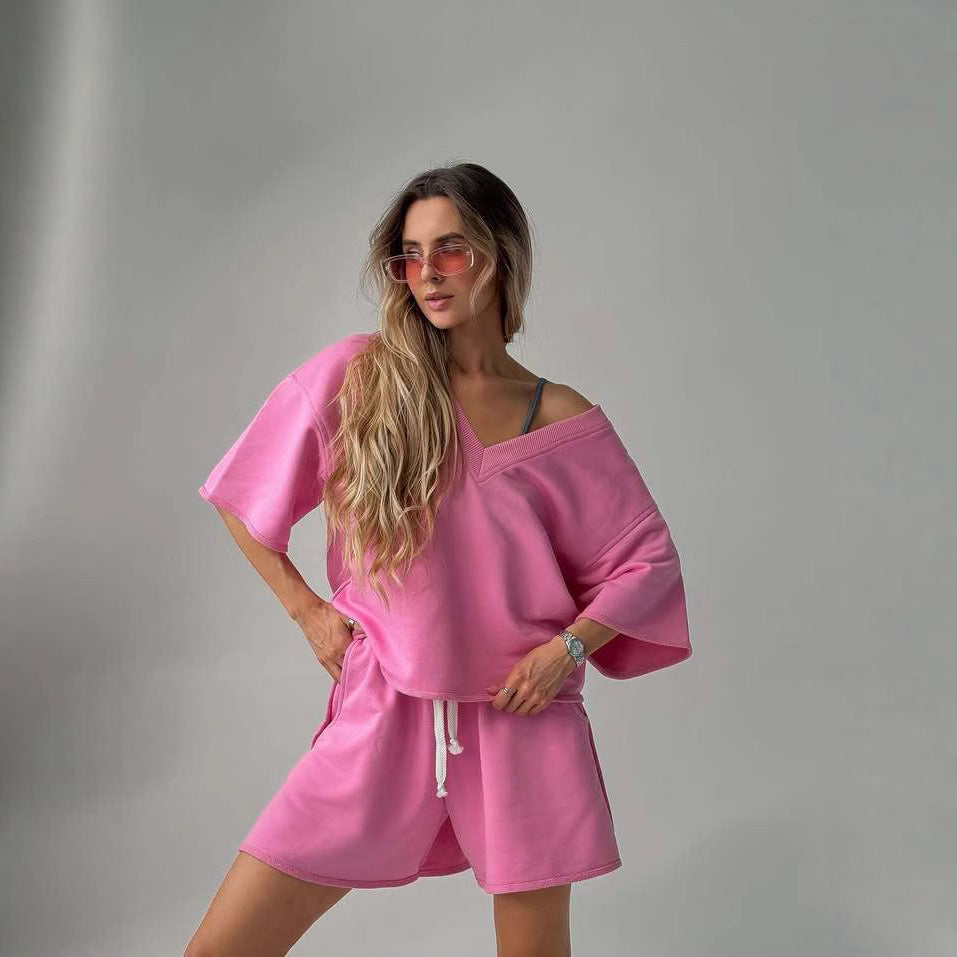 Ensemble haut décontracté et shorts pour femmes avec coupe surdimensionnée et séchage rapide Chic und Stil