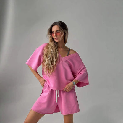 Ensemble haut décontracté et shorts pour femmes avec coupe surdimensionnée et séchage rapide Chic und Stil