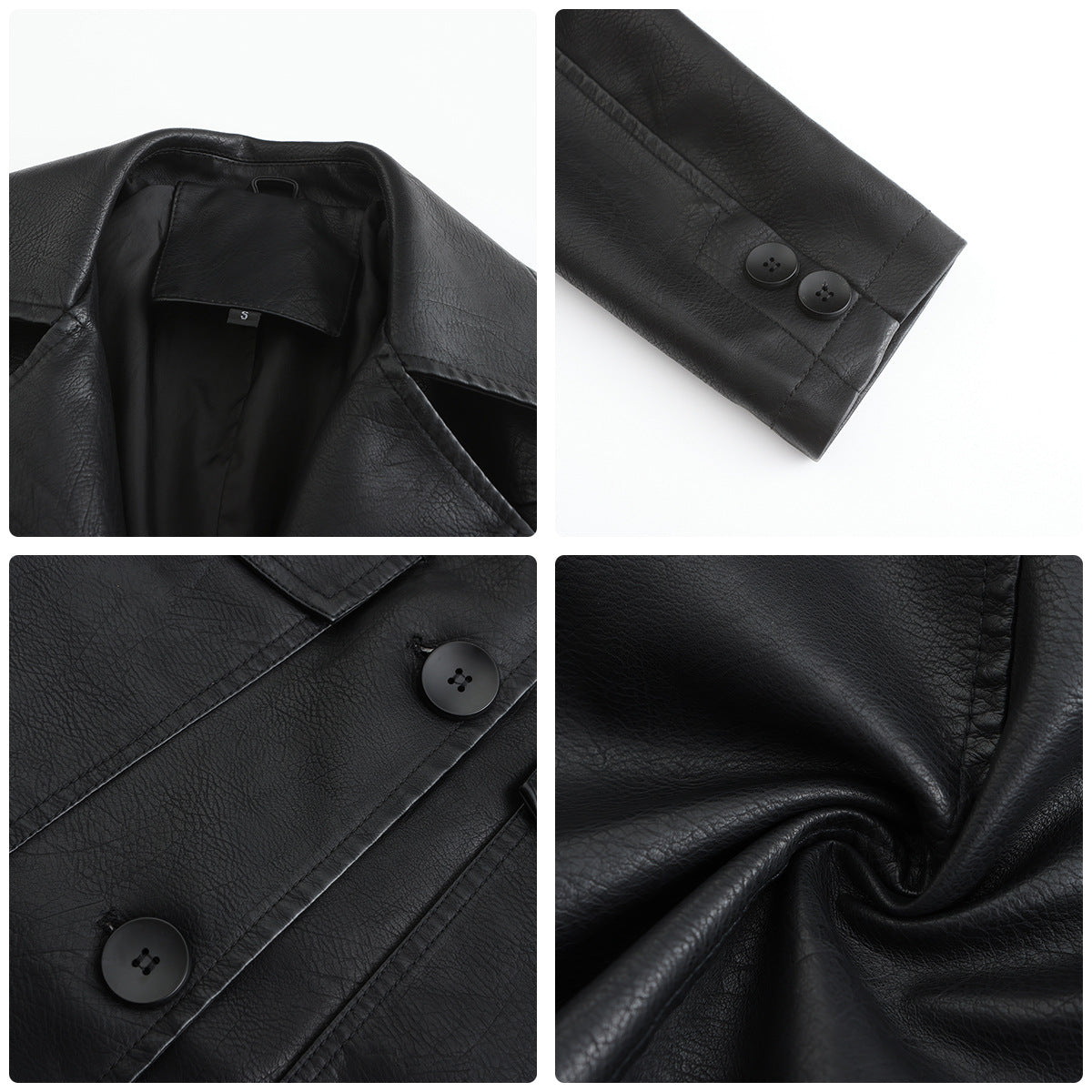 Blazer en faux cuir tendance pour femmes avec poches pratiques Chic und Stil
