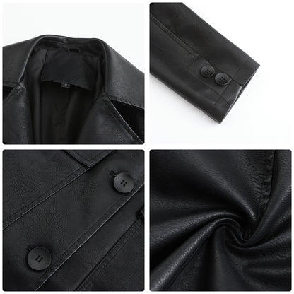Blazer en faux cuir tendance pour femmes avec poches pratiques Chic und Stil