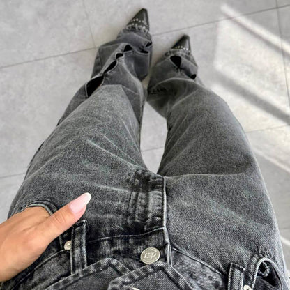 Dames jeans décontractées avec des détails découpés créatifs Chic und Stil