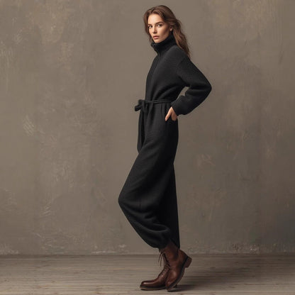 Women's comfortable fleece jumpsuit with high collar, Chic and Stil