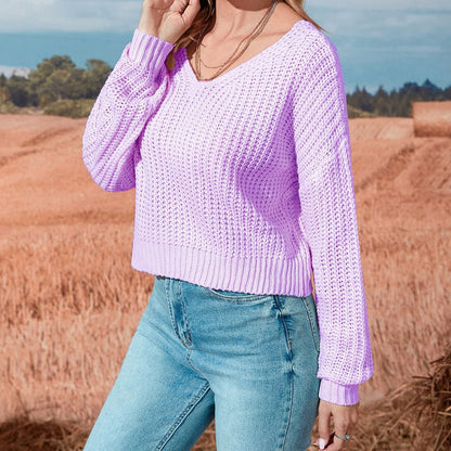 Pull en tricot ouvert décontracté pour femmes Chic und Stil