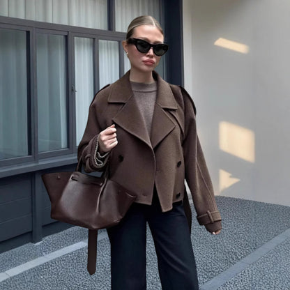 Dames Élégante et décontractée Veste en laine Chic und Stil