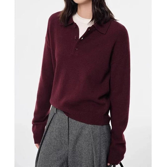 Pull en tricot polo classique pour femmes Chic und Stil