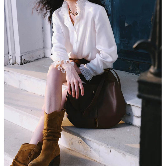 Blouse à col volants Chic und Stil pour femmes