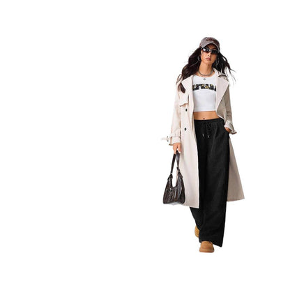 Wide corduroy pants for women with elastic waistband Chic und Stil