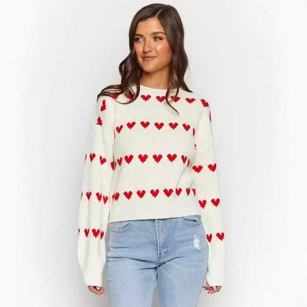 Pull en tricot pour femmes avec motif en cœur et coupe décontractée Chic und Stil