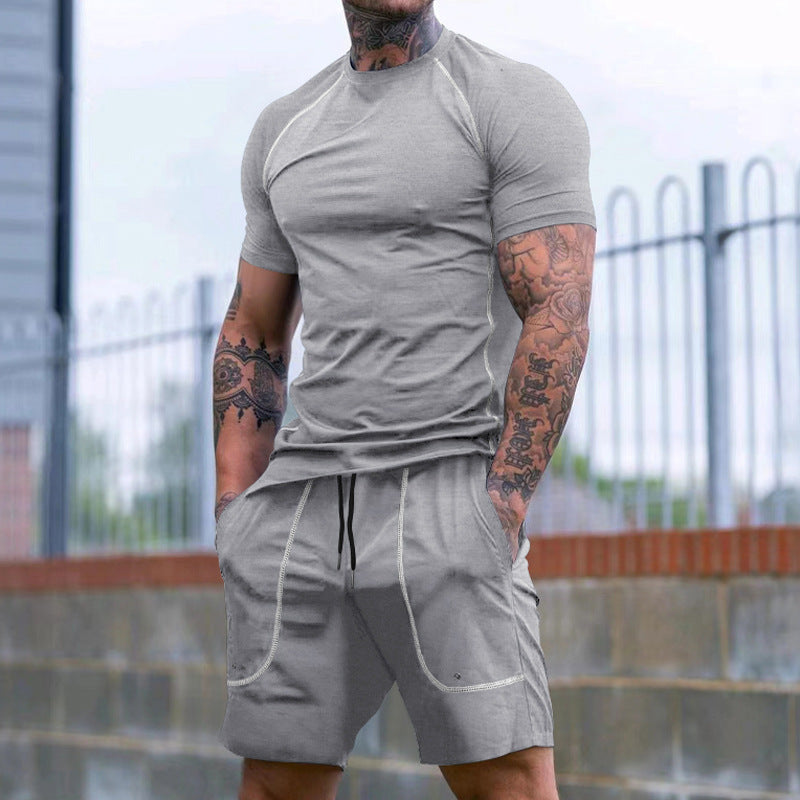 Ensemble de t-shirt à manches courtes sportif pour hommes et de shorts confortables Chic und Stil