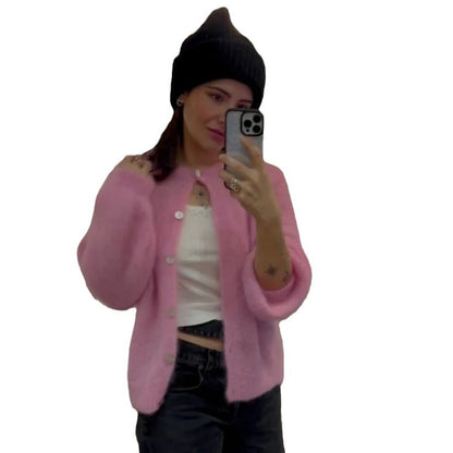 Dames Pull-over en tricot confortable avec coupe oversize et détails de boutons Chic und Stil