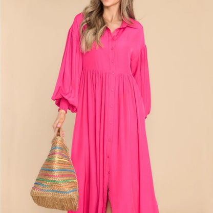 Robe maxi à boutons fluides pour femmes Chic und Stil