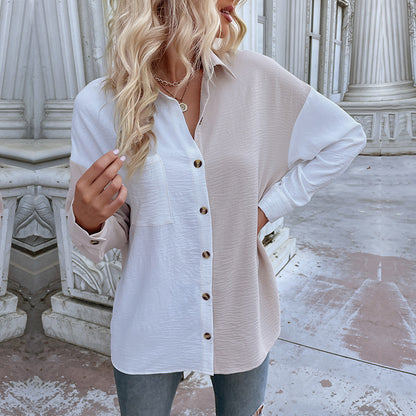 Chemise blouse asymétrique pour femme avec patte de boutonnage et poche poitrine Chic und Stil