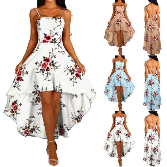Haut-Bas motif floral robe pour femmes Chic und Stil