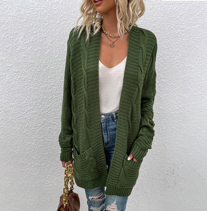 Cardigan en tricot pour femmes avec poches et surface texturée Chic und Stil