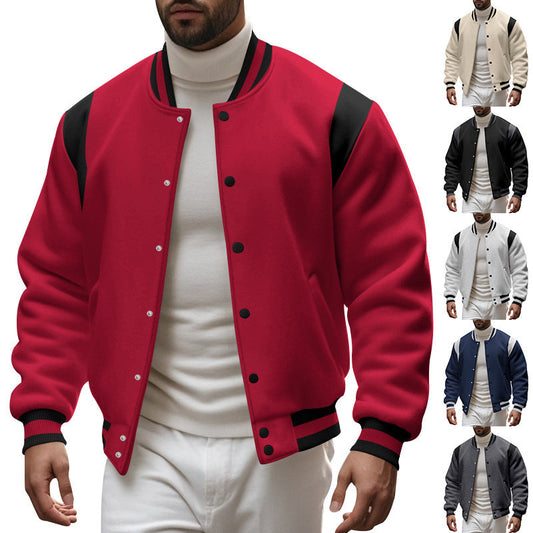 Men's Sporty College Jacket with Modern Design and Contrast Sleeves Chic und Stil