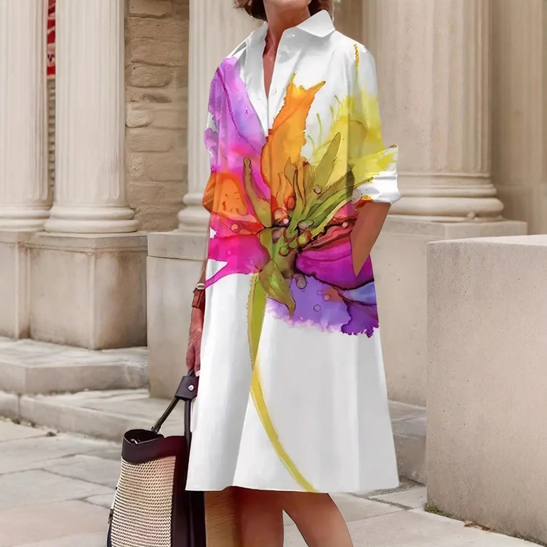 Robes chemises élégantes pour femmes avec design floral Chic und Stil
