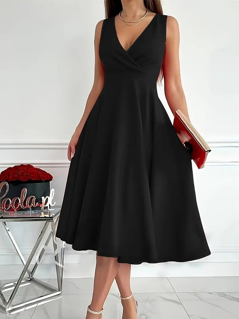Robe portefeuille élégante à ligne A pour femmes avec décolleté en V Chic und Stil