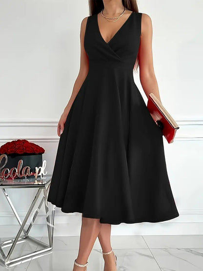 Robe portefeuille élégante à ligne A pour femmes avec décolleté en V Chic und Stil