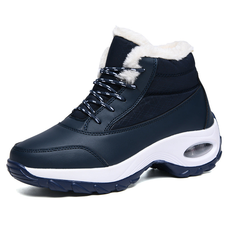 Bottes d'hiver pour femmes avec col en fausse fourrure à la mode et semelle antidérapante Chic und Stil