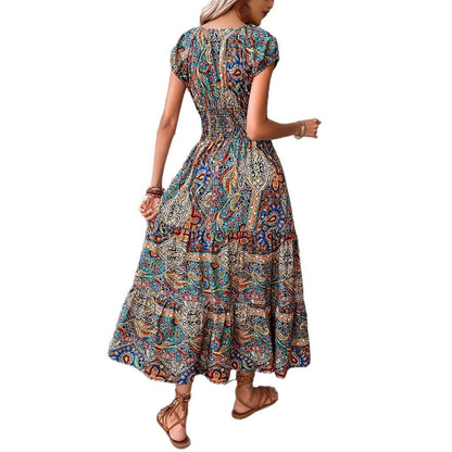 Robe maxi paisley imprimé boho Chic und Stil