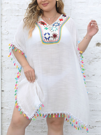 Robe de plage brodée à franges pour femmes Chic und Stil