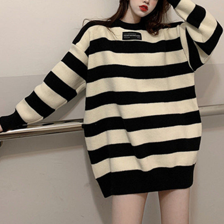Pull confortable pour femmes avec de larges rayures et un matériau doux Chic und Stil