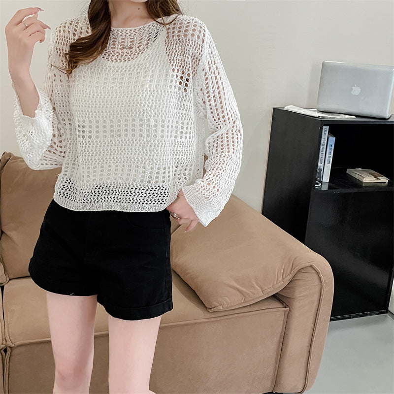 Dames Chunky Tricot Pull à mailles ouvertes Chic und Stil