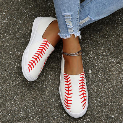 Baskets décontractées à enfiler pour femmes avec design baseball sportif Chic und Stil