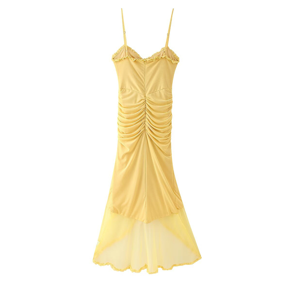 Robe maxi femme avec un design élégant à volants et un drapé artistique Chic und Stil