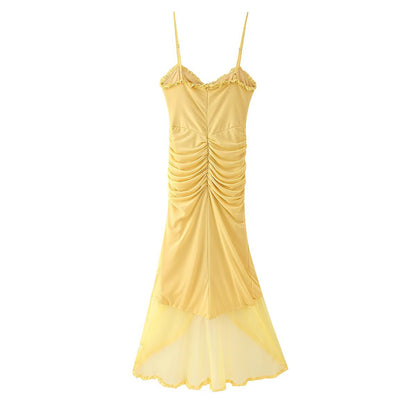 Robe maxi femme avec un design élégant à volants et un drapé artistique Chic und Stil