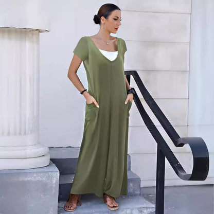 Combinaison fluide pour femmes avec poches pratiques et décolleté en V Chic und Stil