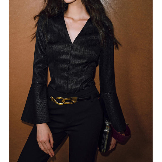 Blouse Ajustée à Manches Évasées Chic und Stil