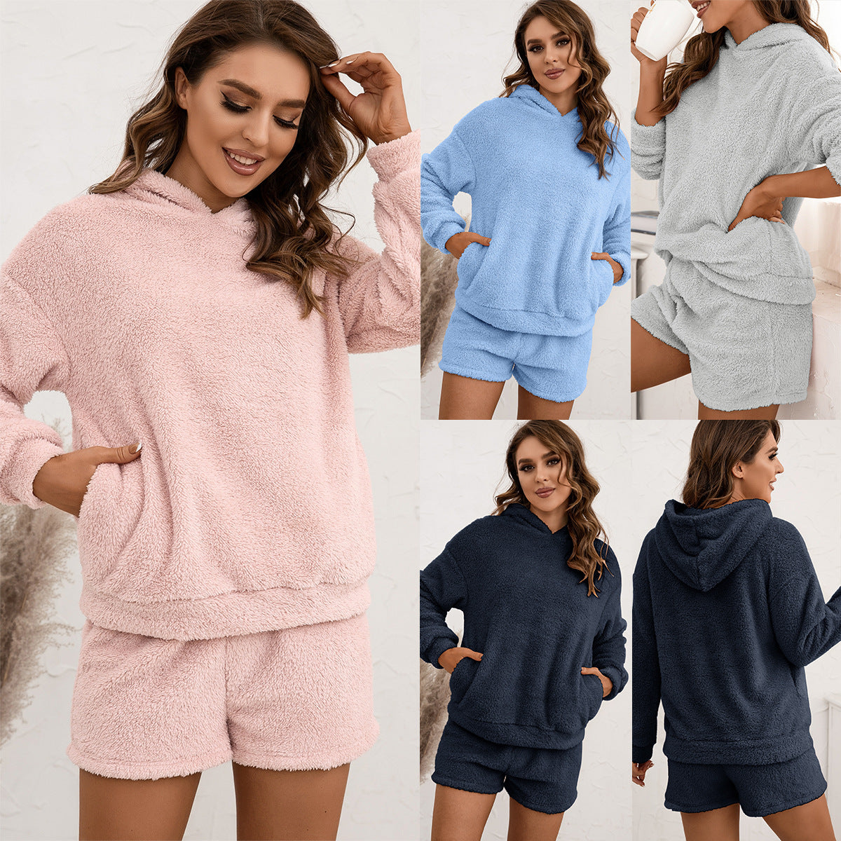 Women's Fleece Hoodie Set and Chic Shorts