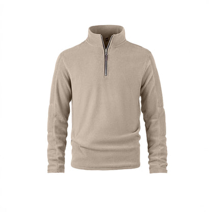 Fleece pullover for men with a high collar and practical zip details Chic and Style